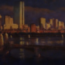 LAST LIGHT (SOLD) oil on canvas 15 x 30